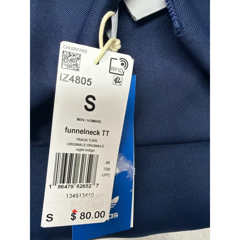 Adidas‎ Originals Funnelneck TT Track Top Night Indigo Navy IZ4805 Mens Size S